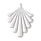 Brass Pendants, Cadmium Free & Nickel Free & Lead Free, Fan, Platinum, 42x29.5x1mm, Hole: 1.2mm