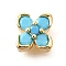 Brass Micro Pave Cubic Zirconia Beads, Cadmium Free & Nickel Free & Lead Free, Flower, Real 18K Gold Plated, 8x8x4mm, Hole: 0.7mm