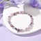 Natural Lepidolite/Purple Mica Stone Chips Beaded Stretch Bracelets for Women, Inner Diameter: 2-1/4~2-1/2 inch(50~52mm)