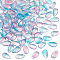 100Pcs Handmade Lampwork Charms, with Glitter Powder, Teardrop Charm, Pale Turquoise, 14x7.5x5~6mm, Hole: 1mm