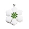 Christmas Theme Opaque Resin Pendants, with Platinum Tone Iron Loops, Snowflake, 30~30.5x23~23.5x4~4.5mm, Hole: 2mm