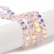 Transparent Electroplate Glass Beads Strands, AB Color Plated, Faceted, Flat Round, Lavender, 4x4x2.5mm, Hole: 1.1mm, about 145~155pcs/strand, 20.08''~21.65''(51~55cm)