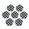 3D Printed Acrylic Pendants, Black and White, Pentagon with Wave Point Pattern, Black, 30.5x31x2.5mm, Hole: 1.6mm