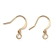 Brass Earring Hooks, with Horizontal Loop and Beads, Long-Lasting Plated, Real 18K Gold Plated, 16x15.5x2.5mm, Hole: 2.5mm, 24 Gauge, Pin: 0.5mm