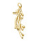 Rack Plating Brass Pendants, with Jump Ring, Long-Lasting Plated, Cadmium Free & Lead Free, Branch Charm, Real 18K Gold Plated, 35x11x2.5mm, Hole: 3mm