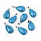 Synthetic Turquoise Pendants, with Alloy Findings, teardrop, Platinum, 23~24x14x8mm, Hole: 4x5mm
