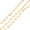 Natural Grey Agate Column Beaded Chains, with Brass Paperclip Chains and Star Charm, Soldered, with Spool, Lead Free & Cadmium Free, Golden, 2x1x0.5mm, 5x3x1mm