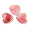 Heart Watermelon Stone Glass Palm Stones, Anxiety Healing Thumb Stone, 19.5~20.5x20~20.5x5.8~6.8mm