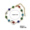 Fashionable Rock Hip-hop Luxury Versatile Brass Evil Eye Link Chain Bracelets, Colorful, Golden, 6-3/4 inch(17cm)