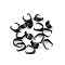 304 Stainless Steel Snap On Bails, Black, 6.5x3.5mm