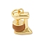 Brass Enamel Charms, with Jump Ring, Blender Charm, Cadmium Free & Lead Free, Rack Plating, Long-Lasting Plated, Real 18K Gold Plated, Saddle Brown, 14x9.5x6.5mm, Hole: 3.5mm