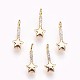 Латунные микро проложить кубического циркония подвески X-KK-P157-06G-NF-1