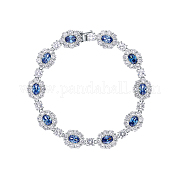 Винтажные серебряные браслеты с цветочными звеньями YI8790-2
