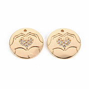 Латунные микропаве прозрачные кубические циркониевые подвески KK-T062-137G-NF