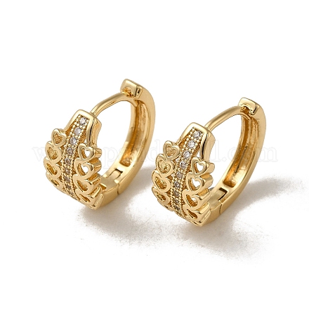 Серьги-кольца из латуни с микропаве из кубического циркония EJEW-L271-05KCG-06-1