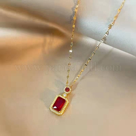 Квадратное колье из микропаве из циркония и сплава PW-WG28422-02-1