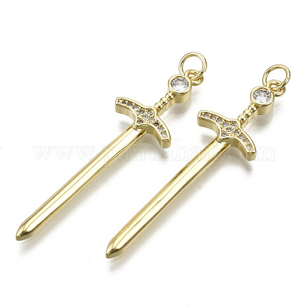 Латунные микропаве прозрачные подвески с фианитом ZIRC-S067-087-NF-1