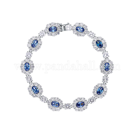 Винтажные серебряные браслеты с цветочными звеньями YI8790-2-1