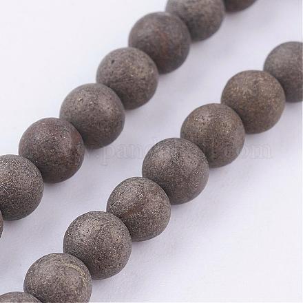 Природного пирита бисер нитей G-P303-03-4mm-8-1