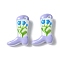 Handmade Lampwork Enamel Beads, Boot with Flower, Lilac, 24x17x8~8.5mm, Hole: 1.4mm