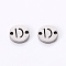 Tarnish Resistant 201 Stainless Steel Links, Laser Cut, Flat Round with Letter, Letter.D, 6x6x1mm, Hole: 0.8mm