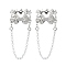 Rack Plating Brass Micro Pave Cubic Zirconia Cuff Earring, Cadmium Free & Lead Free, Long-Lasting Plated, Platinum, 17x12x16mm