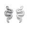 Non-Tarnish 201 Stainless Steel Cabochons, Snake, Stainless Steel Color, 24x11x2mm