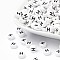 Acrylic Beads, with Horizontal Hole, Letter, Flat Round, Letter.H, 7x4mm, Hole: 1mm, about 3500pcs/500g