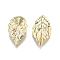 Brass Pendants, Nickel Free, Leaf, Real 18K Gold Plated, 17.5x10.5x3mm, Hole: 1mm