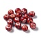 Handmade Porcelain Beads, Famille Rose Porcelain, Round, FireBrick, 10mm, Hole: 1.6mm