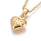 304 Stainless Steel Pendant Necklaces, with Cable Chains and Lobster Claw Clasps, Heart, Golden, 17.6 inch(44.8cm), 1.5mm