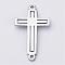 Tarnish Resistant 201 Stainless Steel Links connectors, Cross, Stainless Steel Color, 29.5x17x1mm, Hole: 1.5mm