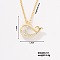Fashionable Brass Clear Cubic Zirconia Pendant Cable Chain Necklaces for Women, Golden, Whale, 15.75 inch(40cm)