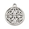 Non-Tarnish 201 Stainless Steel Pendants, Flat Round with Trinity Knot, Stainless Steel Color, 24x20.5x2mm, Hole: 2mm