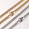 304 Stainless Steel Rolo Chain Necklaces, with Lobster Claw Clasp, Mixed Color, 23.7 inch(60.2cm)