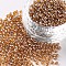 Glass Seed Beads, Trans. Colours Lustered, Round, Dark Goldenrod, 2mm, Hole: 1mm, 3333pcs/50g, 50g/bag, 18bags/2pounds
