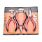 45# Carbon Steel Jewelry Plier Sets, including Wire Cutter Plier, Mini Wire Cutter Plier and Side Cutting Plier, Crimson, Packing: 16.5x18.5x2.5cm, 3pcs/set