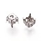Non-Tarnish 201 Stainless Steel Sew on Prong Settings, Claw Settings for SS28 Diamond Shape Rhinestone, Stainless Steel Color, Tray: 6mm, 5.5x5.5mm