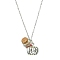 Halloween Pumpkin Alloy and Glass Bottle Pendant Necklaces, 304 Stainless Steel Cable Chain Necklaces, Antique Silver & Stainless Steel Color, 19.49 inch(49.5cm)