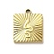 304 Stainless Steel Pendants, Square with Snake Charms, Real 14K Gold Plated, 22x18.5x2mm, Hole: 2.5mm
