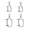 4Pcs 2 Styles Brass Basket Pendant Setting with Prongs Mounting, Open Back Settings, Oval, Platinum, Tray: 14~20x10~15mm, 17~23x10~15x6~7mm, Hole: 4~4.5x3.5mm, 2pcs/style
