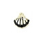 Rack Plating Alloy Enamel and Rhinestone Pendants, Cadmium Free & Nickel Free & Lead Free, Shell Shape, Golden, Black, 13x12x3.5mm, Hole: 1.5mm