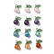 4Pcs 4 Styles Natural Mixed Gemstone Fruit Pendants, Apple Charms with Stainless Steel Color Tone 304 Stainless Steel Loops, Mixed Dyed and Undyed, 16x16x8~8.3mm, Hole: 1.6mm, 1pcs/style