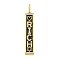 Real 18K Gold Plated Brass Micro Pave Cubic Zirconia Pendants, Cadmium Free & Nickel Free & Lead Free, Rectangle with Word, Black, 49x9x4mm, Hole: 7.5x5mm