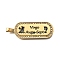 Oval with 12 Constellation 304 Stainless Steel Rhinestone Pendants, with Enamel, Ion Plating(IP), Real 18K Gold Plated, Virgo, 46x19x2mm, Hole: 6x3.5mm