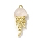 Alloy Pendants, Light Gold Charms, Jellyfish, 27x12x8mm, Hole: 1.4mm