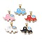 Brass Micro Pave Clear Cubic Zirconia Pendants, with Enamel, Nickel Free, Real 18K Gold Plated, Elephant, Mixed Color, 13x21x2mm, Hole: 3x5mm