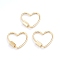 Brass Screw Carabiner Lock Charms, for Necklaces Making, Quick Links, Heart, Real 18K Gold Plated, 21.5x24x2mm, Screw: 7.5x4x4.5mm