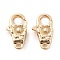 Brass Lobster Claw Clasps, Flower, Light Gold, 24x13x6.5mm, Hole: 2.4mm