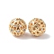 Brass Micro Pave Cubic Zirconia Beads, Cadmium Free & Nickel Free & Lead Free, Hollow Round, Real 18K Gold Plated, 8mm, Hole: 1mm
